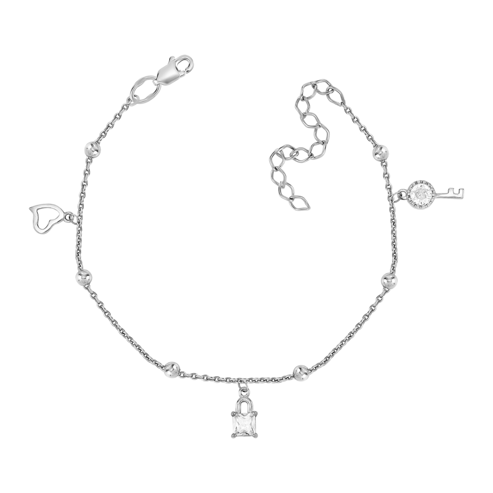 Срібний браслет з фіанітами. Артикул UG51BR68093