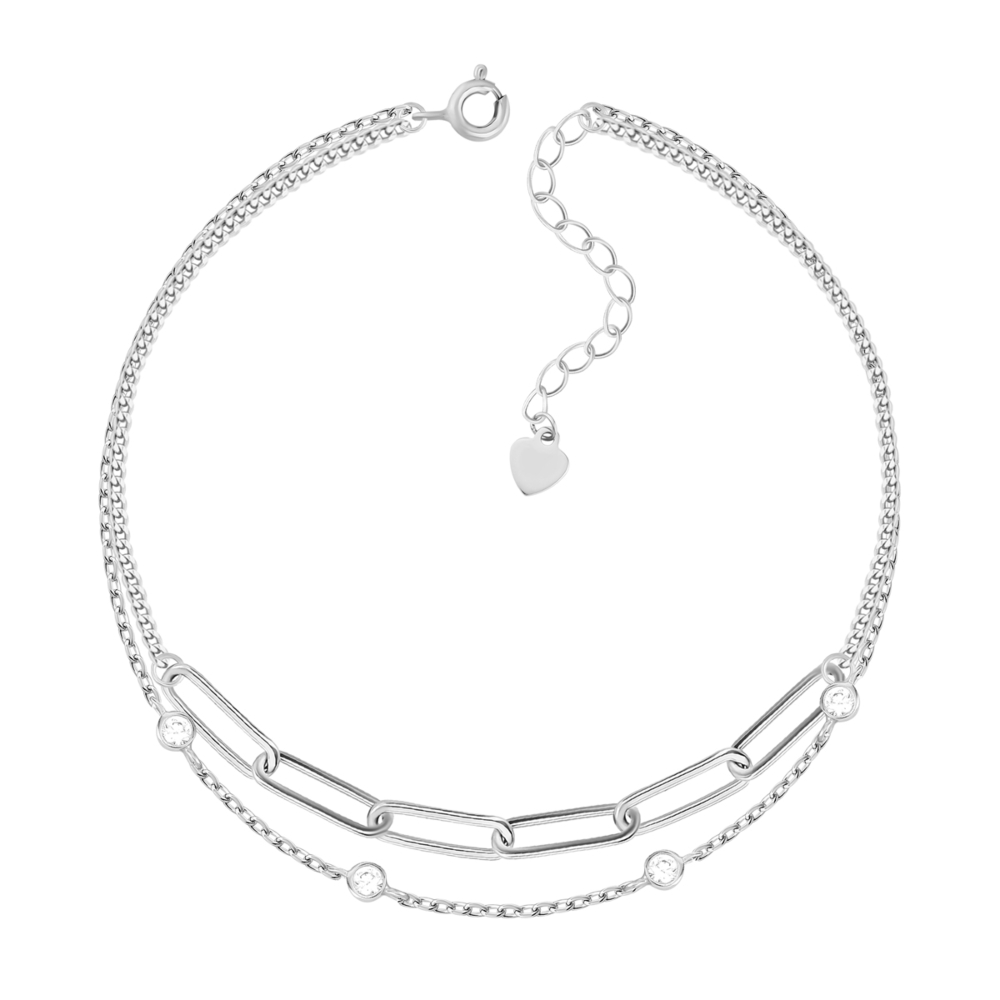 Серебряный браслет с фианитами. Артикул UG5D00457