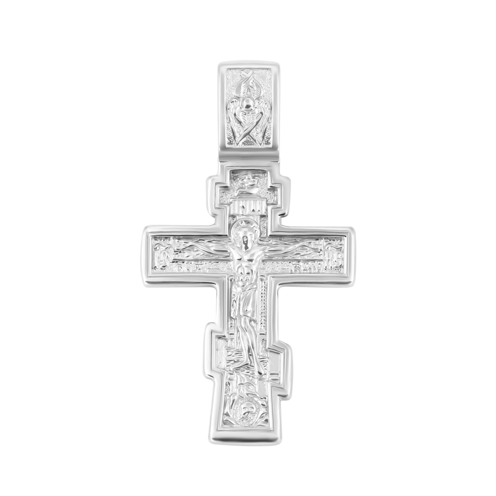 Серебряный крестик. Распятие Христа.Артикул UG5881/род
