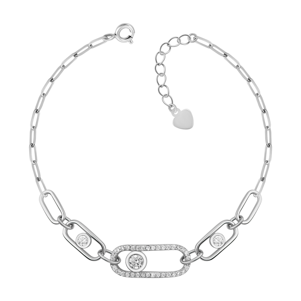 Серебряный браслет с фианитами. Артикул UG5SZDB02319