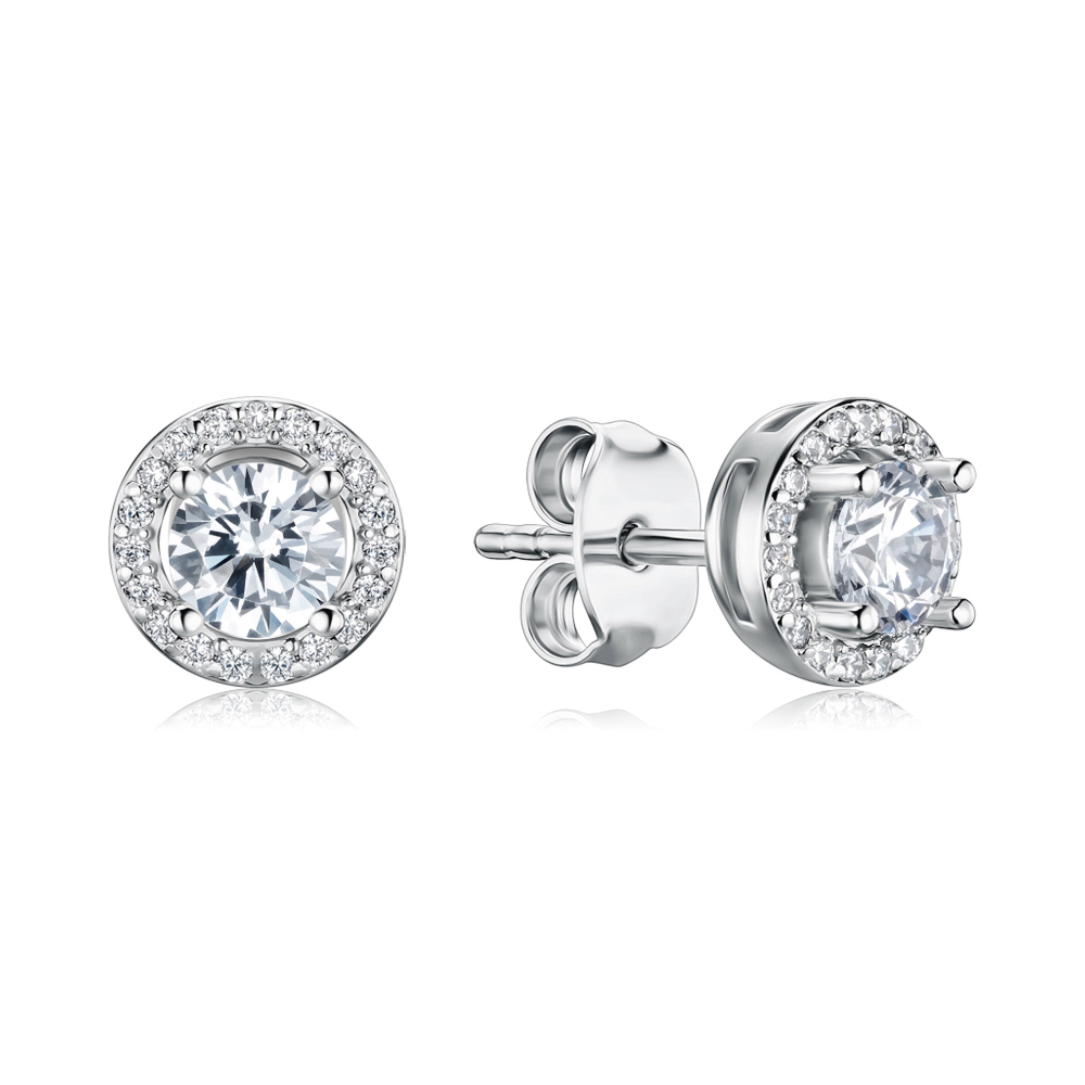 Серебряные серьги с фианитами SZDE00481-E/12/1