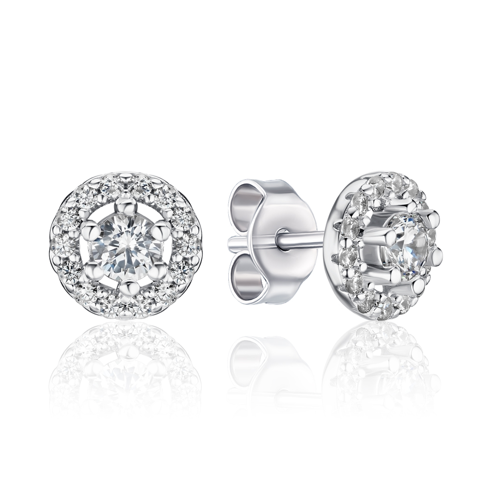 Срібні сережки з фіанітами SZDE00574-E/12/1