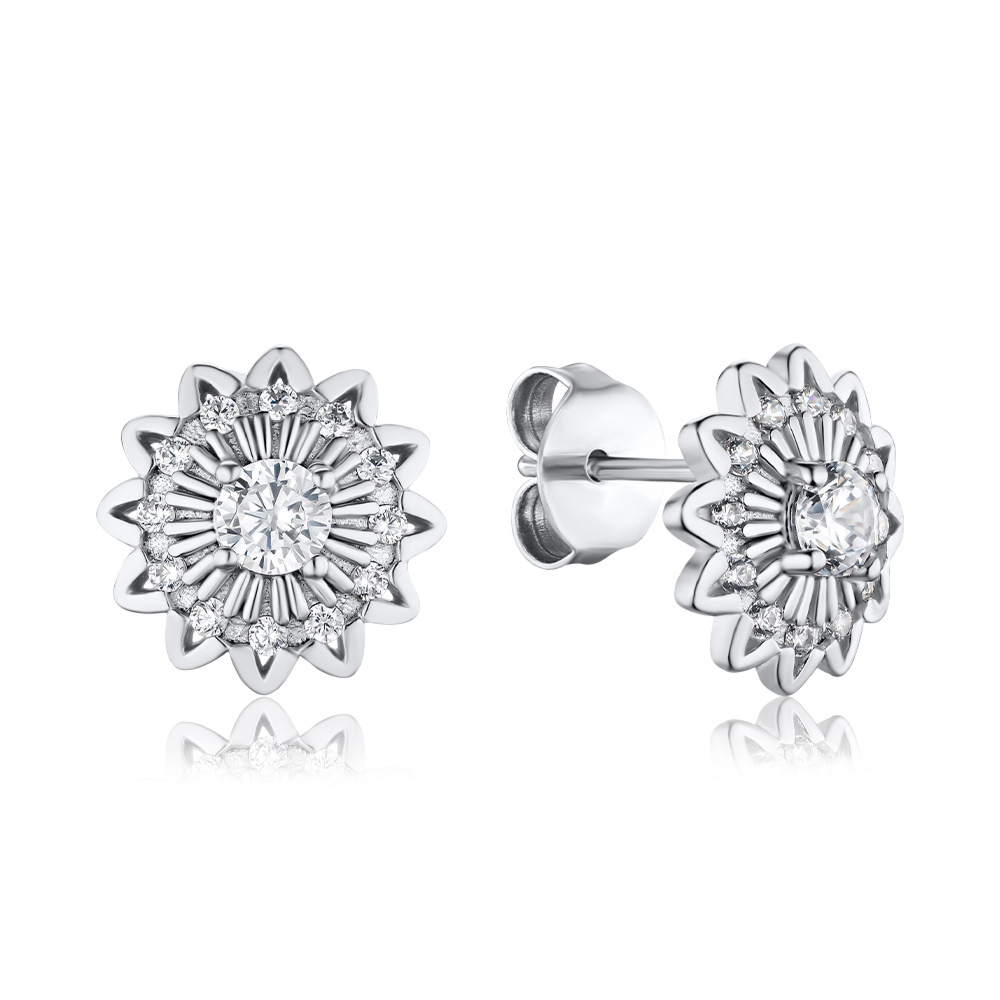 Серебряные серьги с фианитами SZDE00600-E/12/1