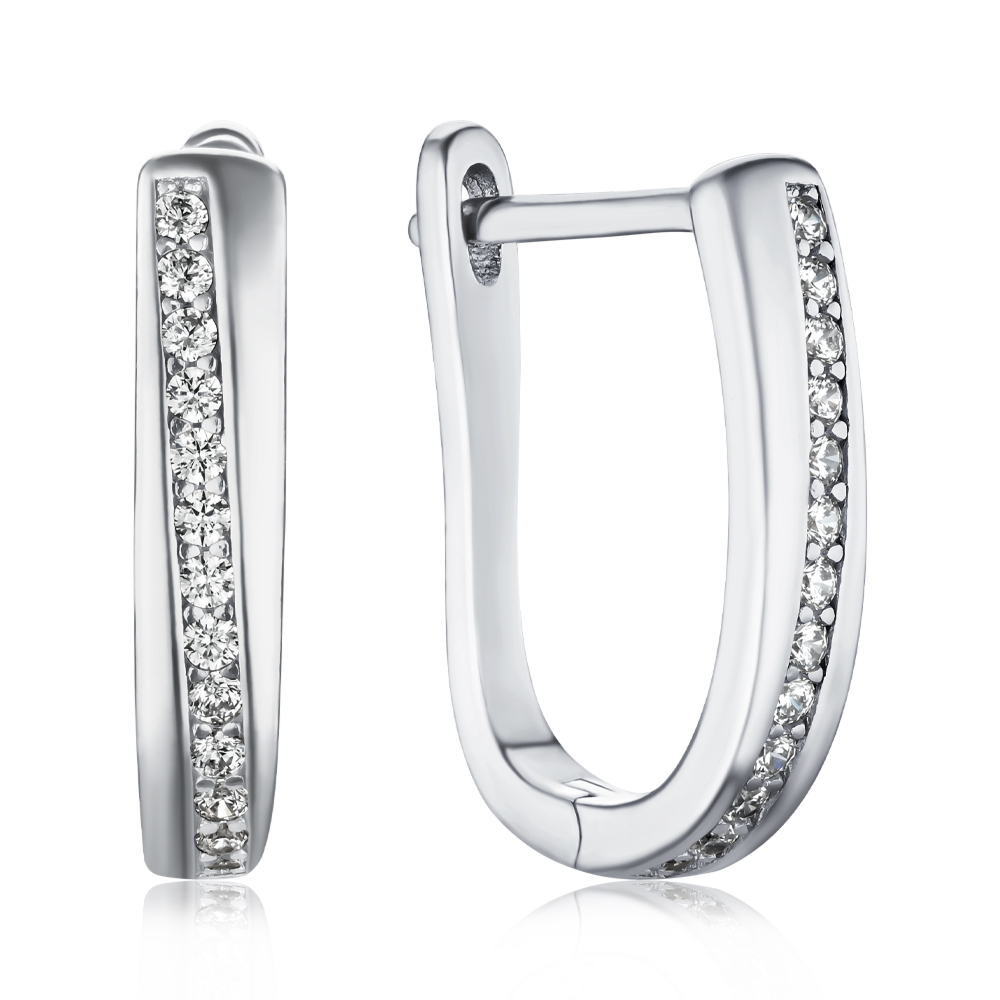 Серебряные серьги с фианитами SZDE04845-E/12/1