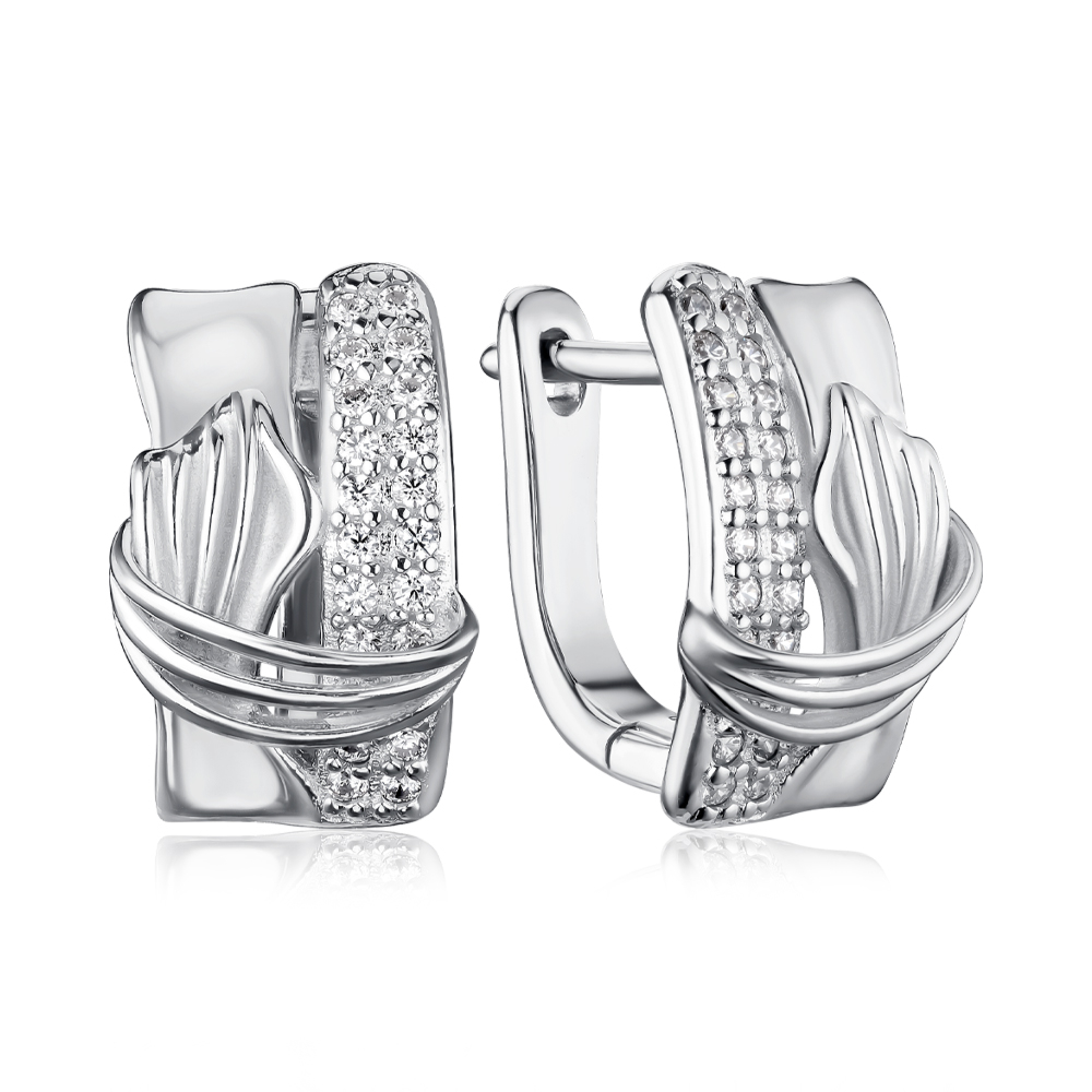 Серебряные серьги с фианитами SZDE04891-E/12/1