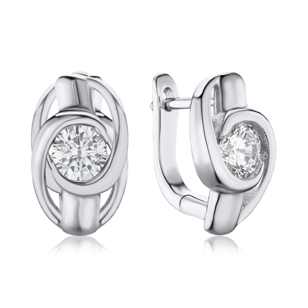 Срібні сережки з фіанітом SZDE04945-E/12/1