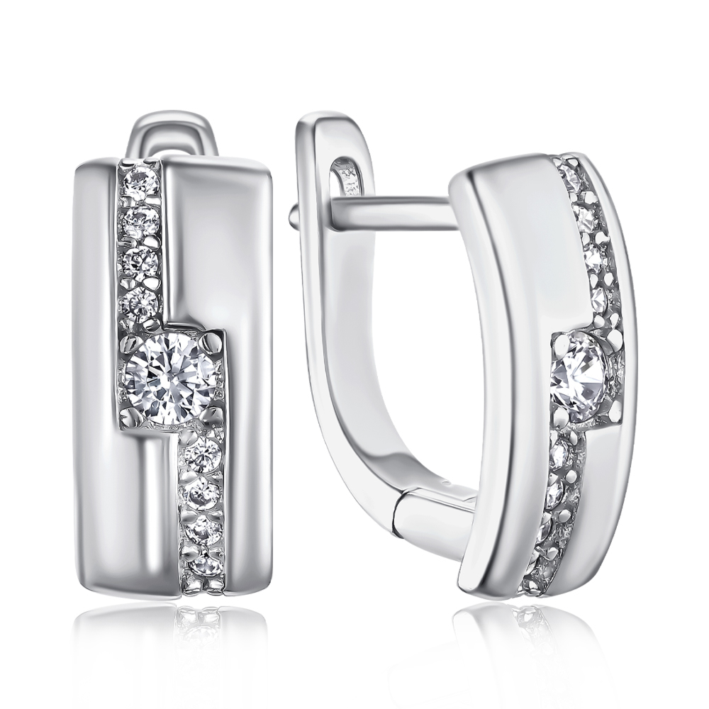 Серебряные серьги с фианитами SZDE04984-E/12/1