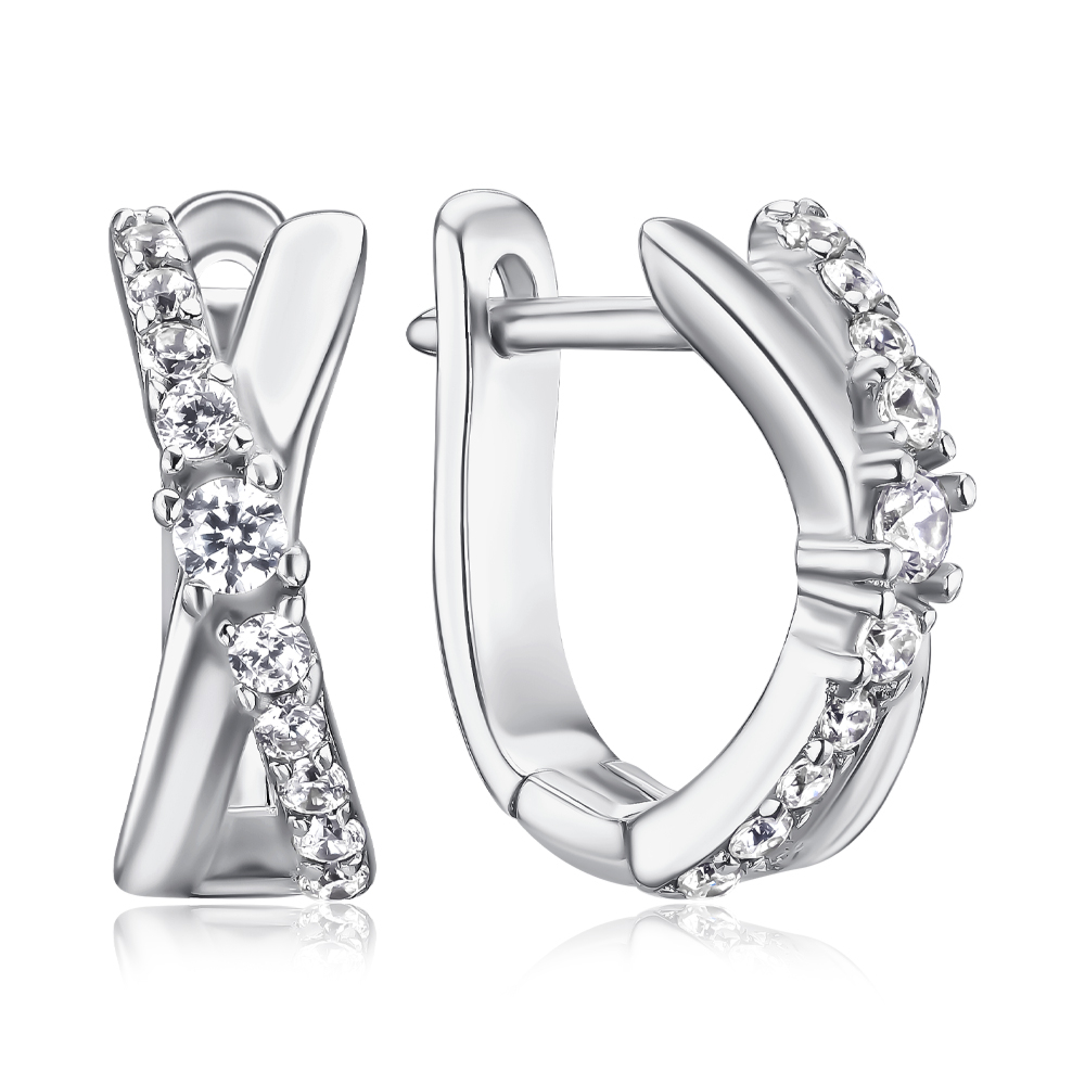 Серебряные серьги с фианитами SZDE04987-E/12/1