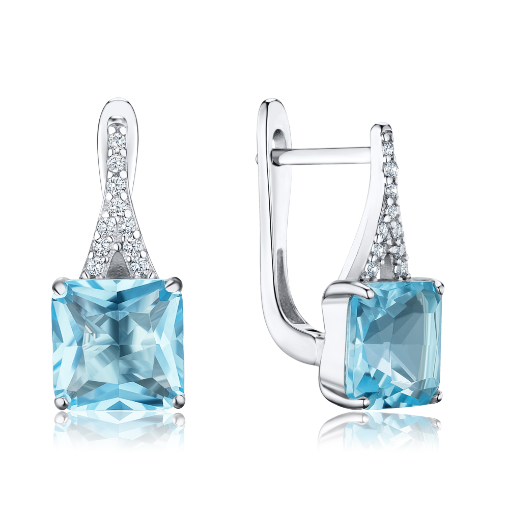 Срібні сережки з фіанітами SZDE06489-E/12/1505