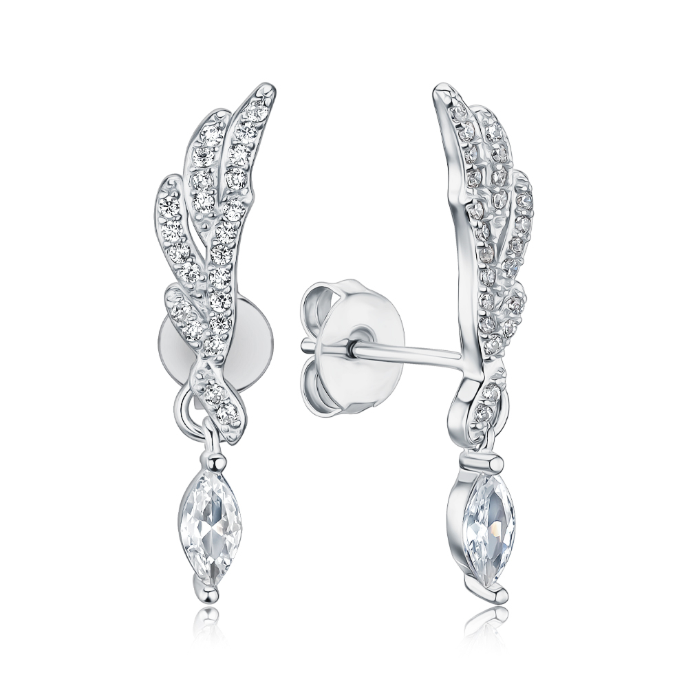 Серебряные серьги с фианитами SZDE14515-E/12/1