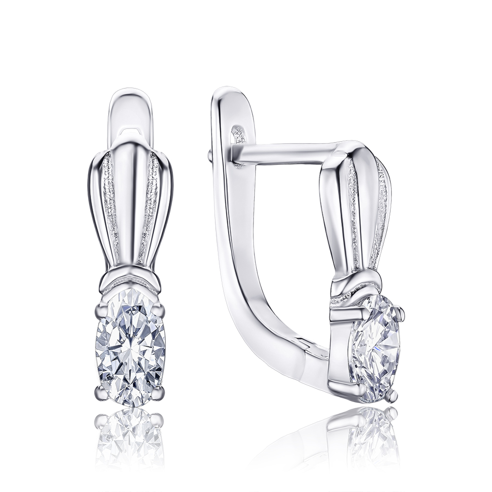 Серебряные серьги с фианитами SZDE15069-E/12/1