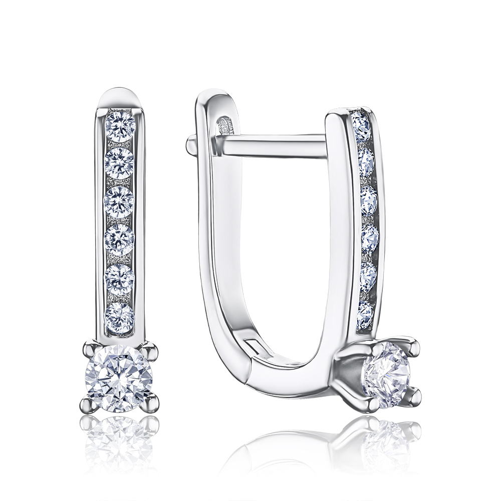 Серебряные серьги с фианитами SZDE15090-E/12/1