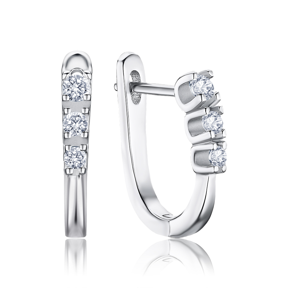 Серебряные серьги с фианитами SZDE15110-E/12/1