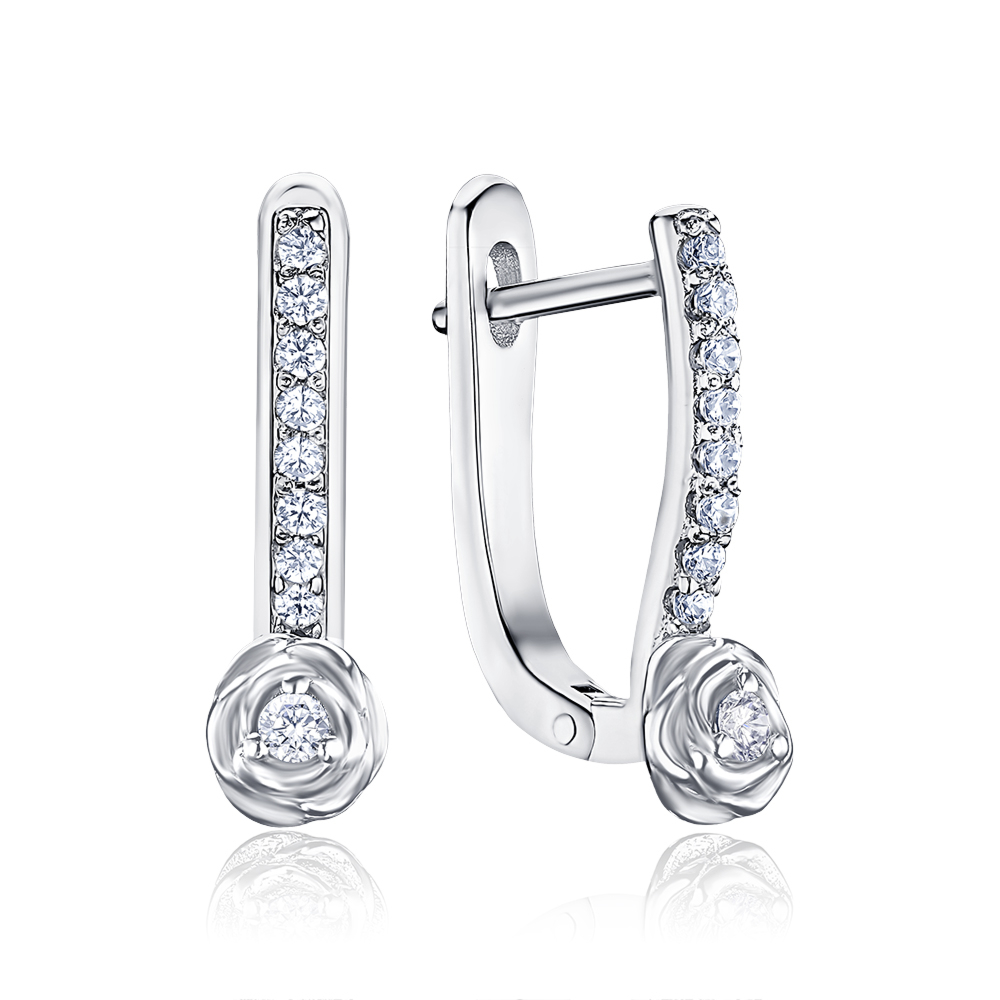 Серебряные серьги с фианитами SZDE15121-E/12/1