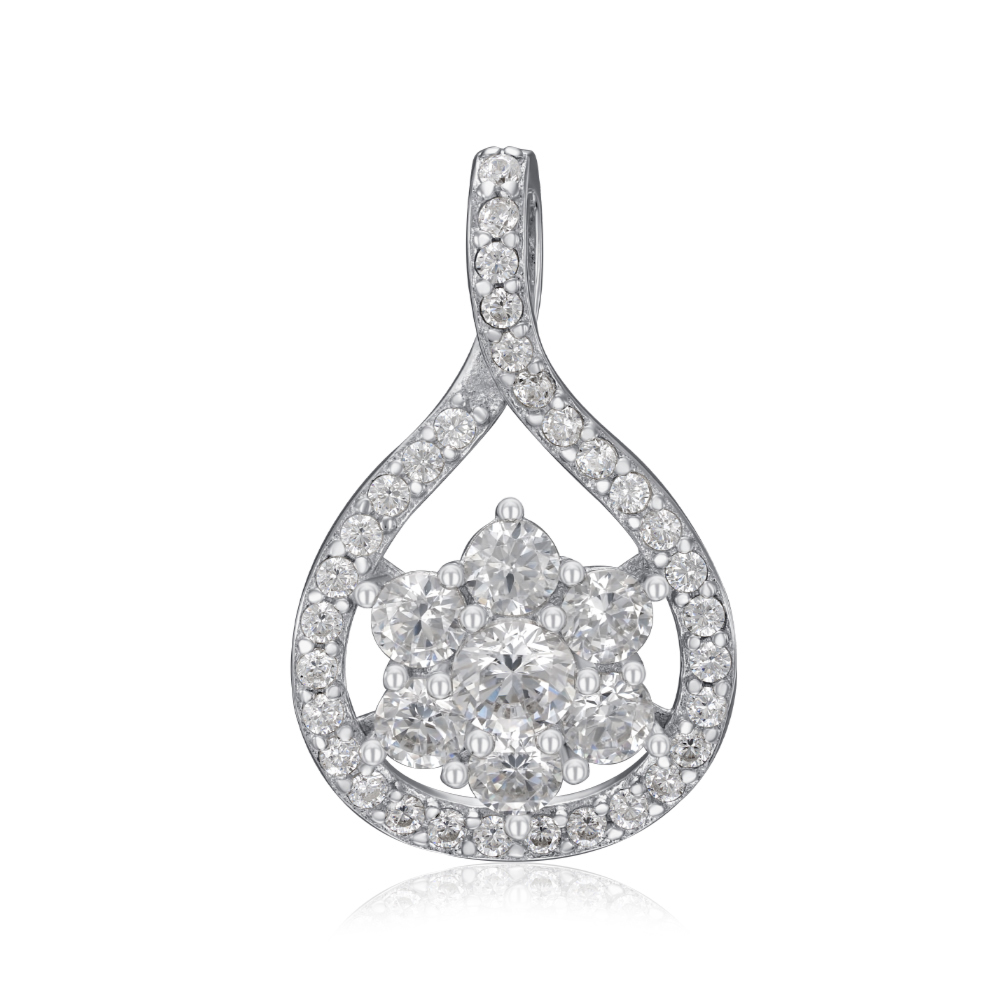 Серебряная подвеска с фианитами. Артикул SZDN08764-P/12/1