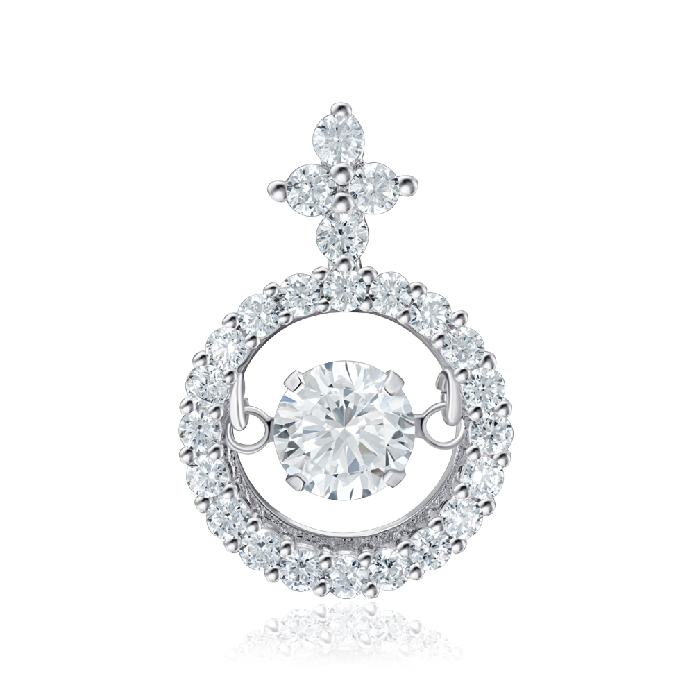 Серебряная подвеска с фианитами. Артикул SZDN08822-P/12/1