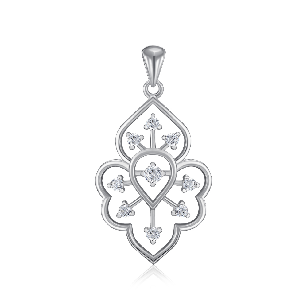 Серебряная подвеска с фианитами. Артикул SZDP00341-P/12/1