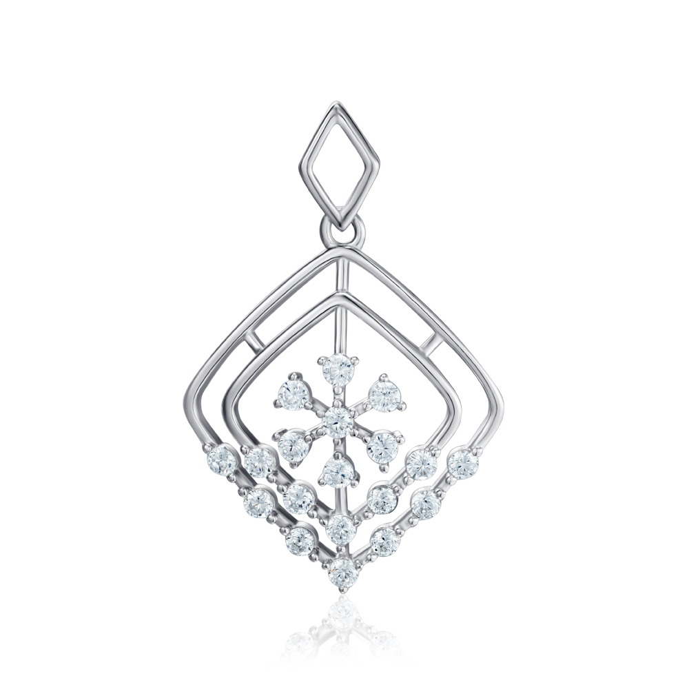 Серебряная подвеска с фианитами. Артикул SZDP00429-P/12/1