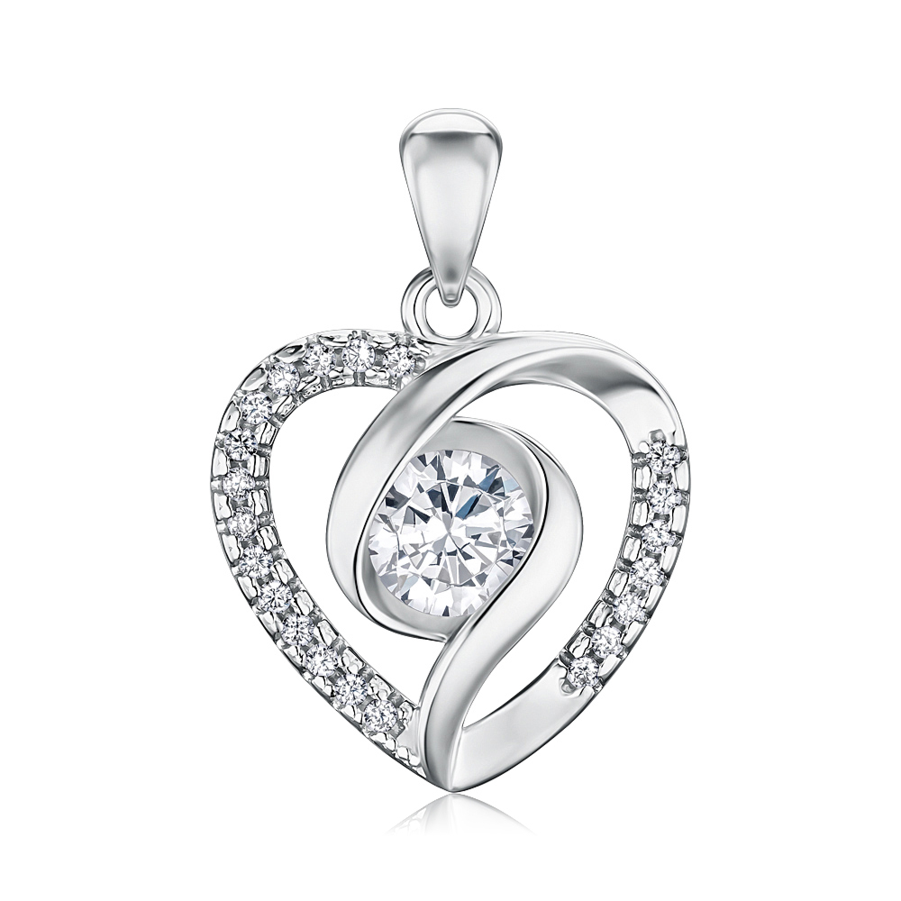 Срібна підвіска з фіанітами SZDP01723-P/12/1