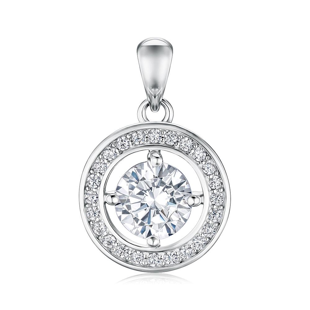 Срібна підвіска з фіанітами SZDP01735-P/12/1