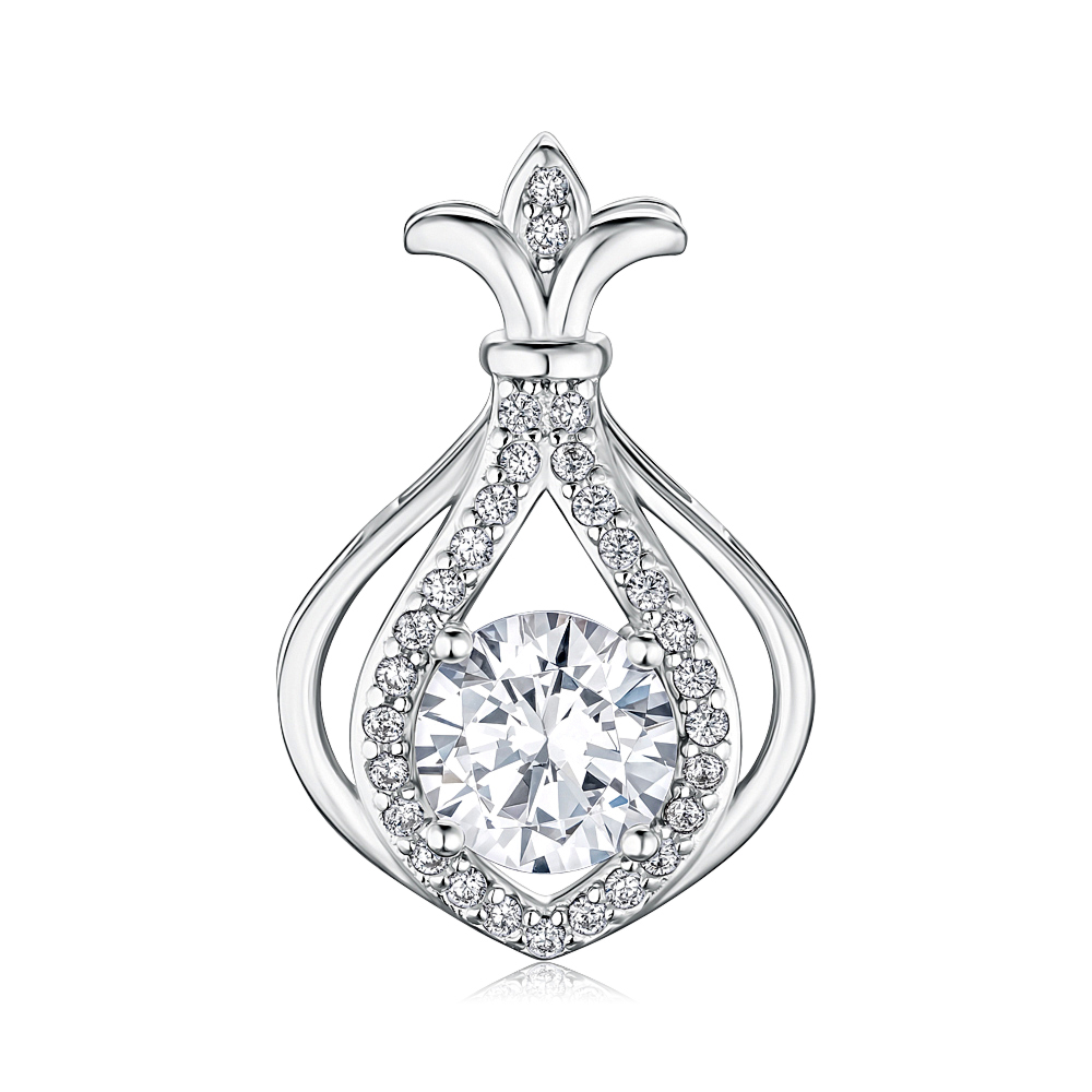 Срібна підвіска з фіанітами SZDP01819-P/12/1