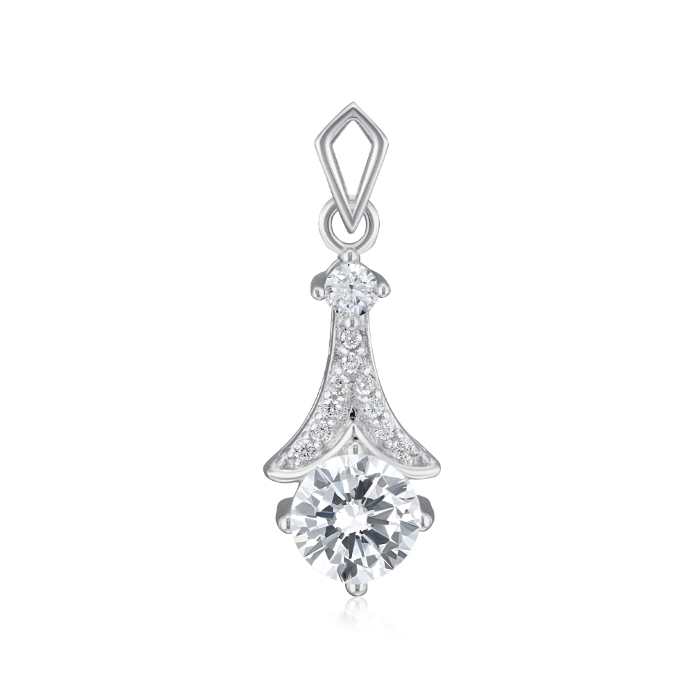 Серебряная подвеска с фианитами. Артикул SZDP01821-P/12/1