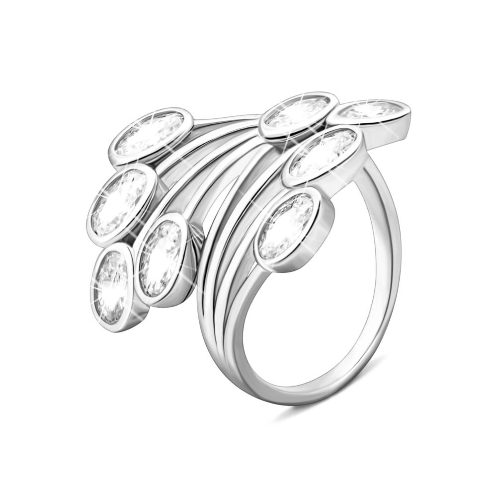 Серебряное кольцо с фианитами. Артикул UG5SZDR09703