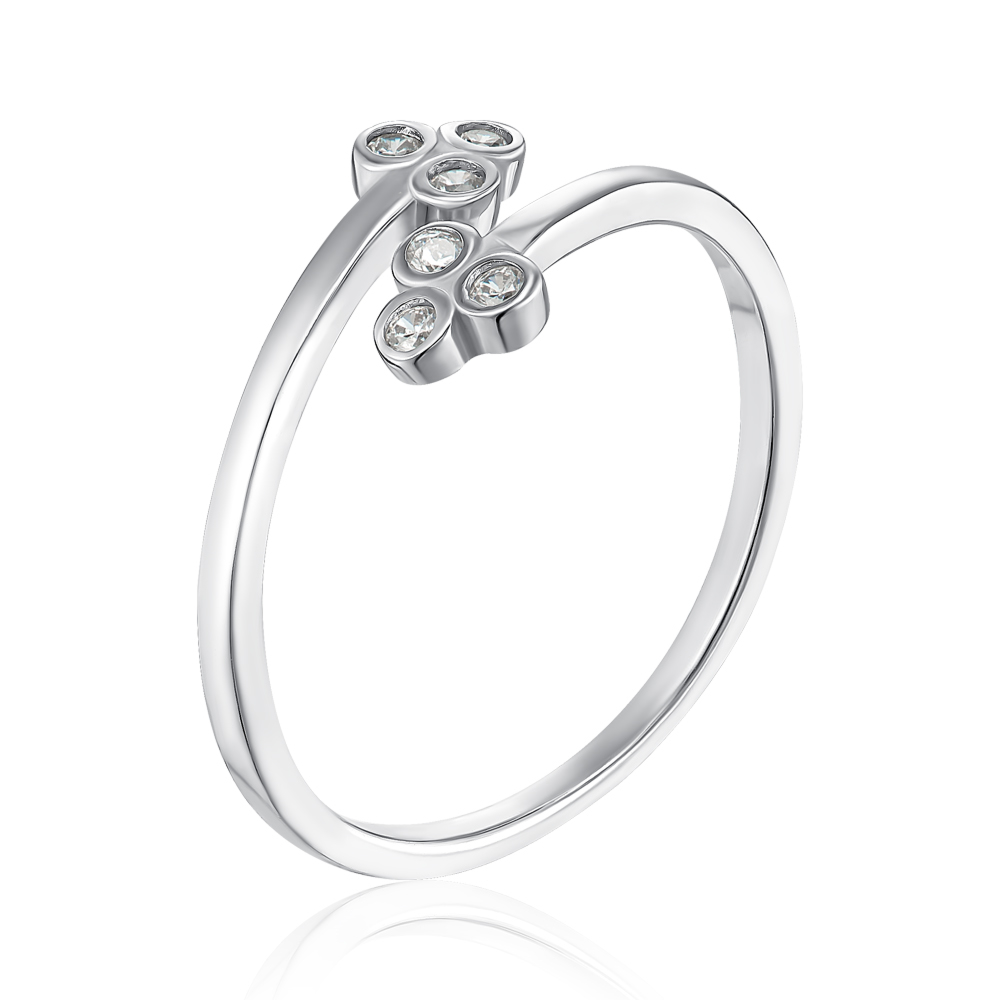 Серебряное кольцо с фианитами. Артикул SZDR09726-R/12/1
