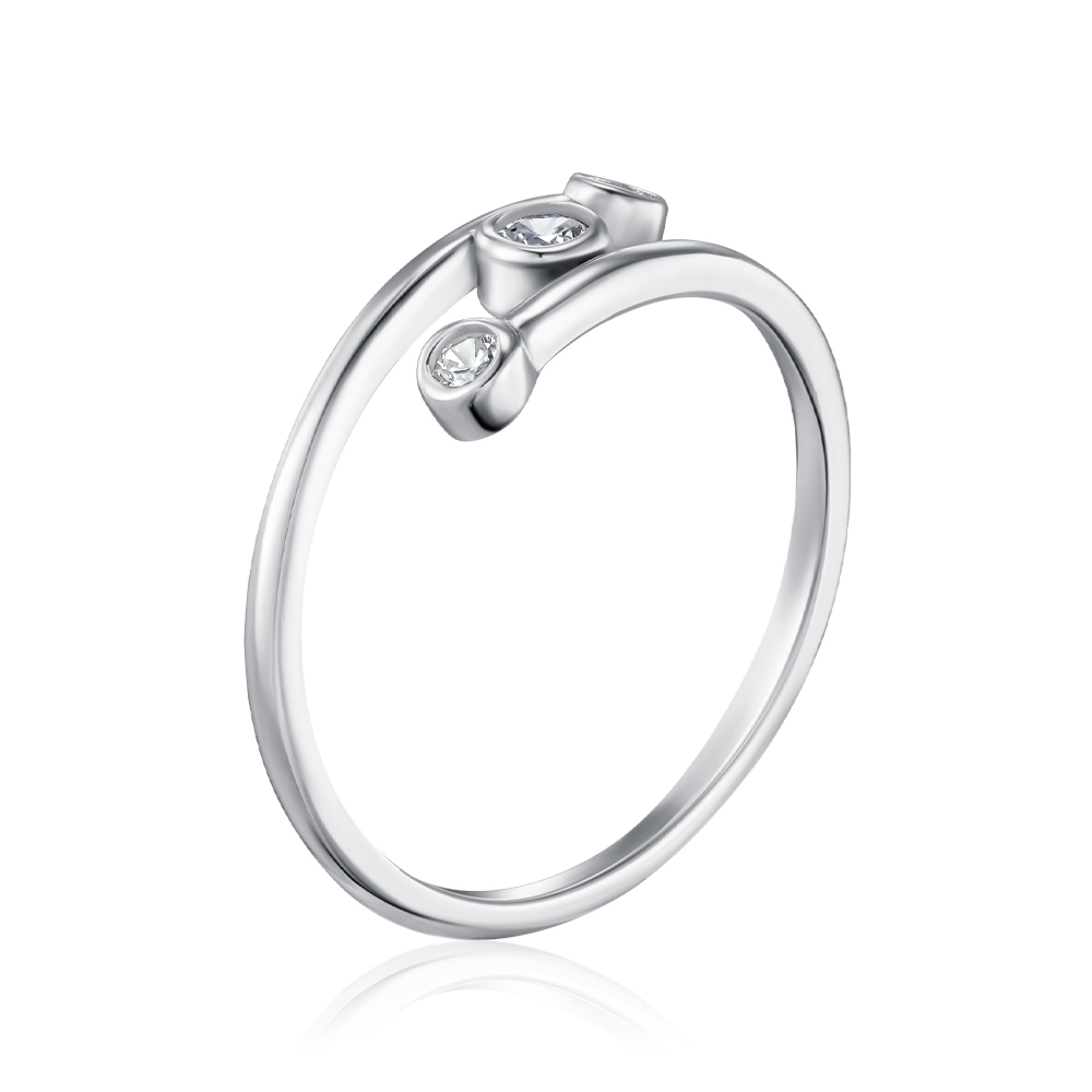 Срібна каблучка з фіанітами SZDR09810-R/12/1