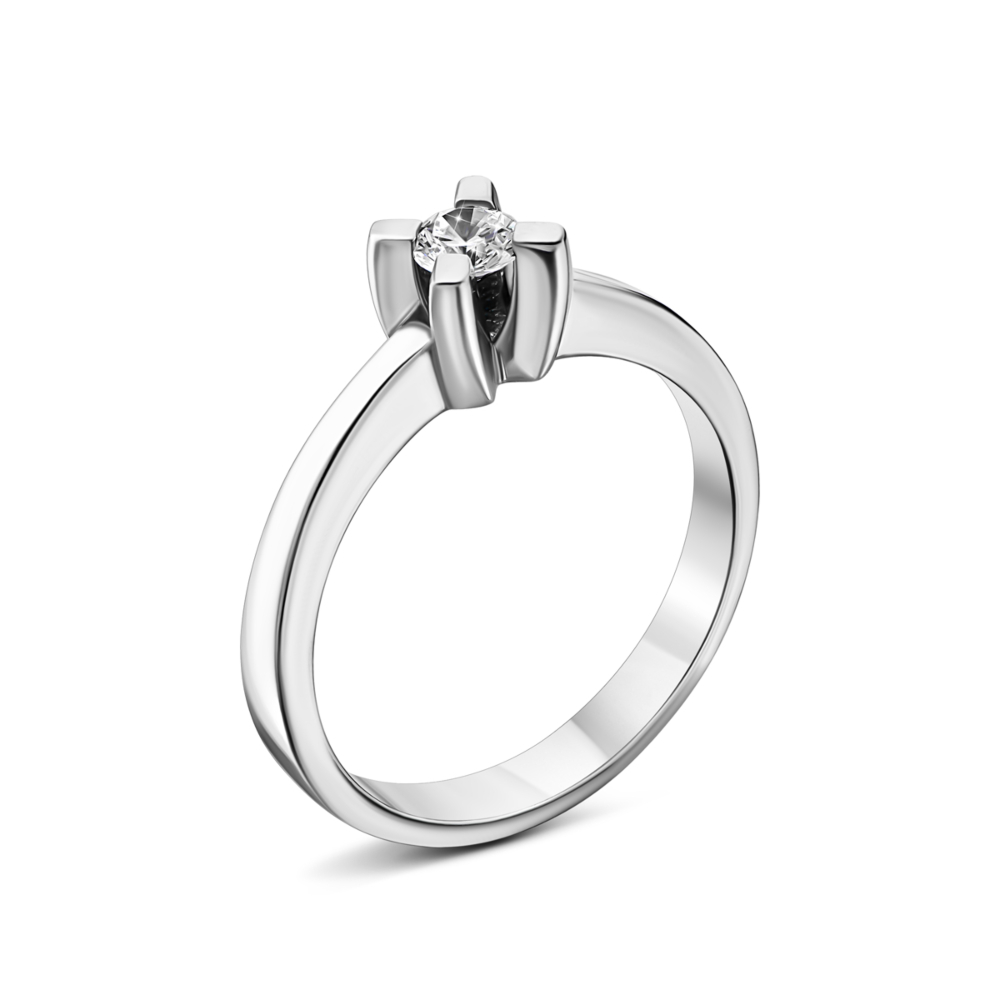 Серебряное кольцо с фианитом. Артикул UG5T-15/1