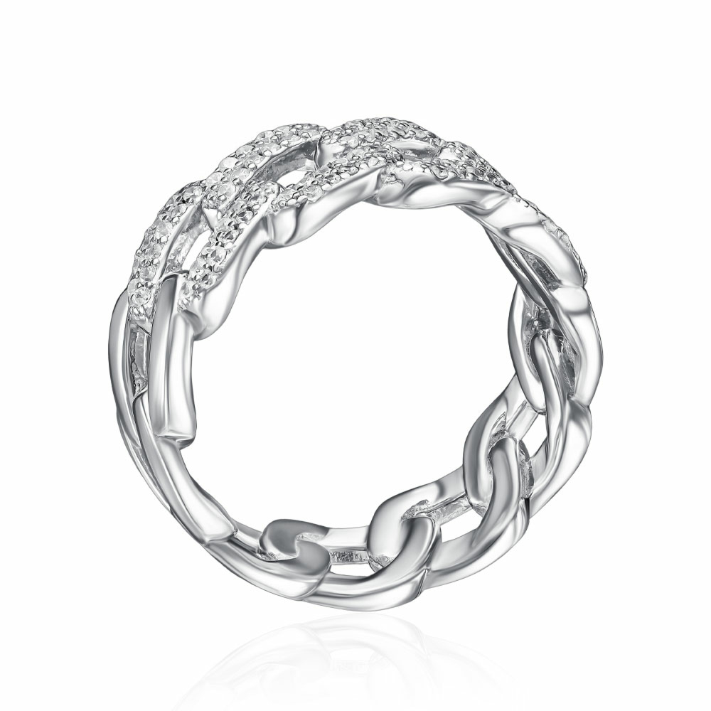 Серебряное кольцо с фианитами. Артикул TA03312-R/12/1