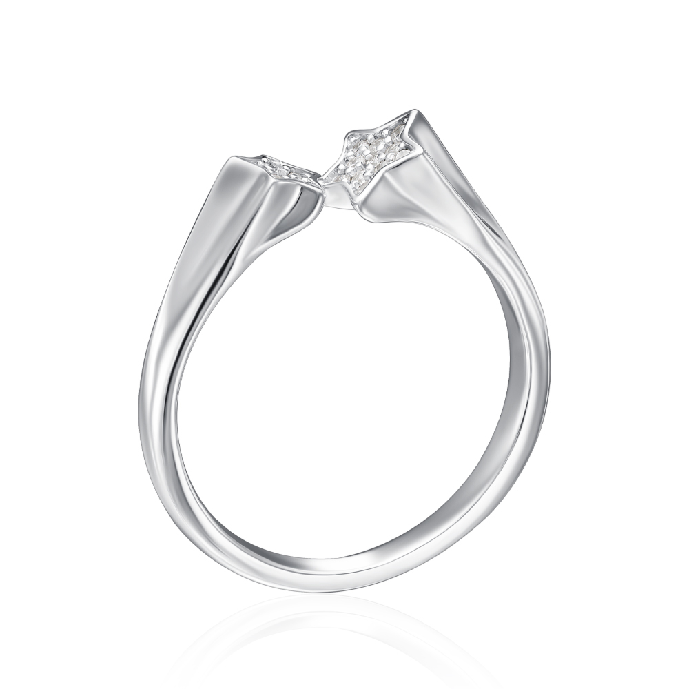 Серебряное кольцо с фианитами. Артикул TA03968-R/12/1