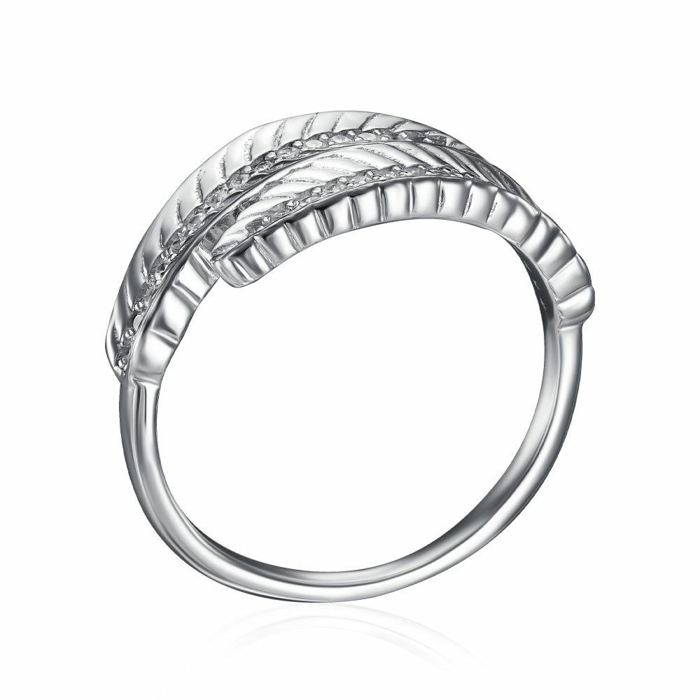 Серебряное кольцо с фианитами. Артикул TA03972-R/12/1