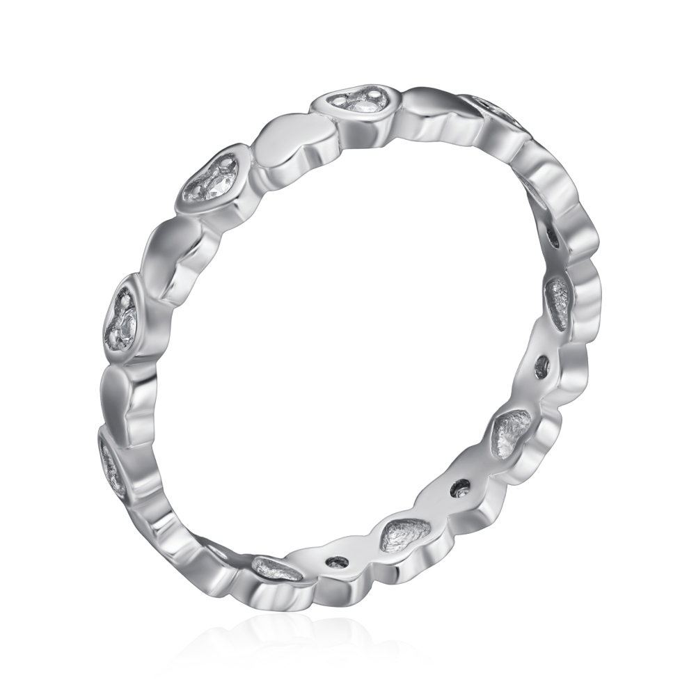 Серебряное кольцо с фианитами. Артикул TA06784-R/12/1