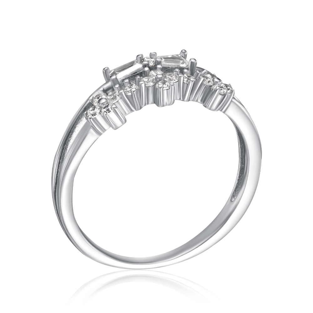 Серебряное кольцо с фианитами. Артикул TA07932-R/12/1