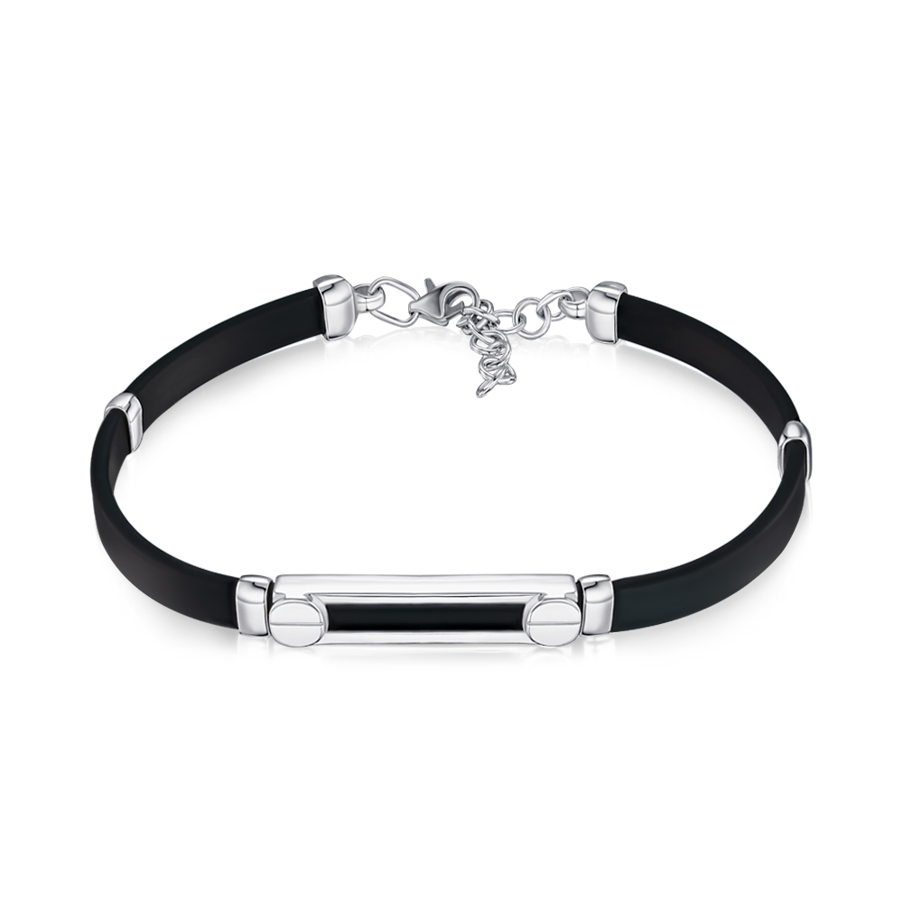 Срібний браслет з каучуком 90203/12/1