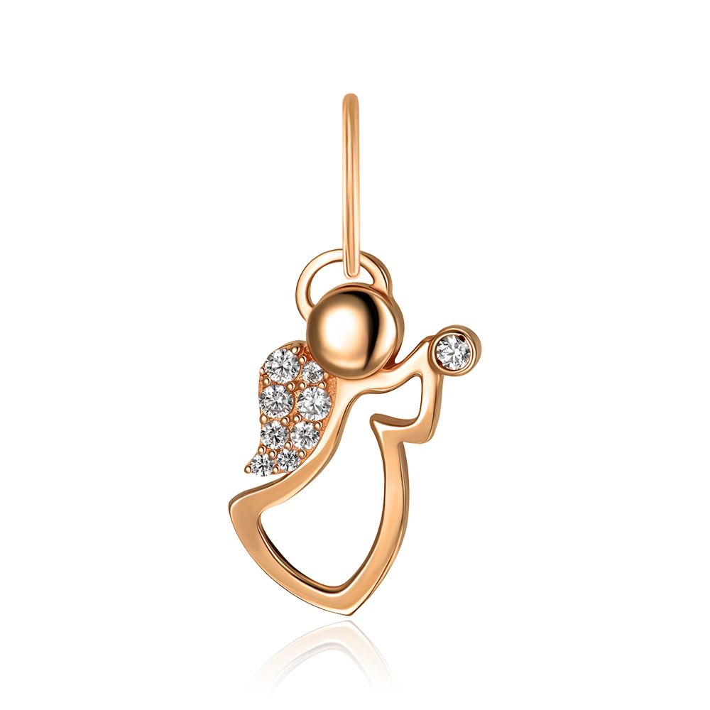 Золота підвіска Янгол з фіанітами 3104203101