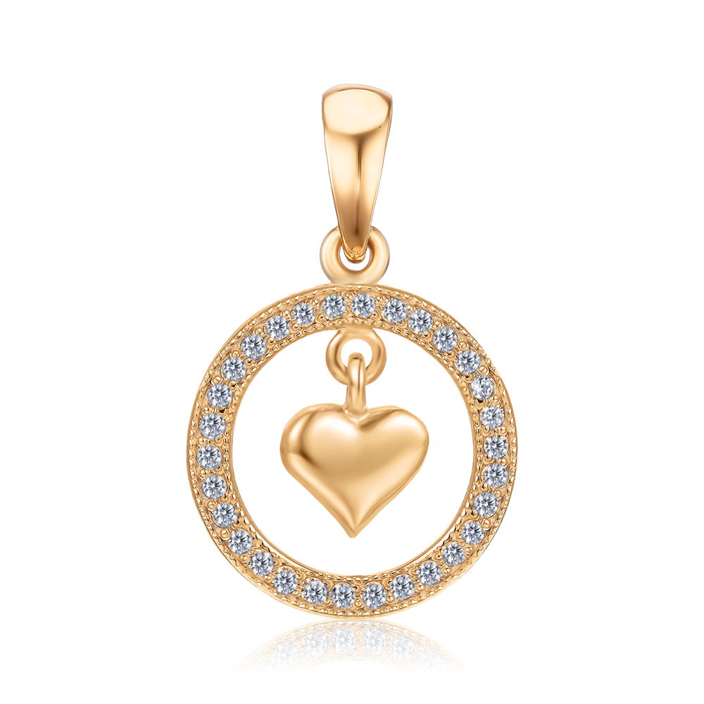 Золотая подвеска с фианитами 31812/01/0/42