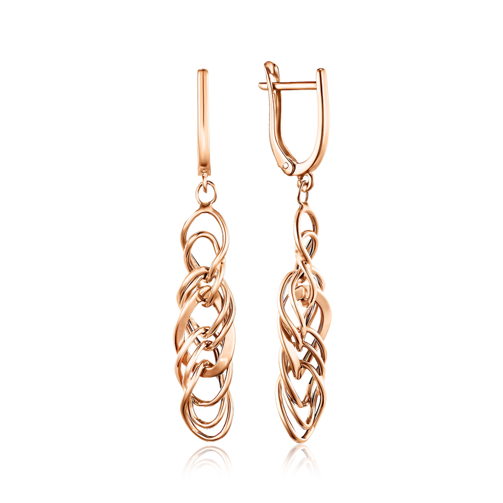 Серьги из красного золота без вставки 02490/01/0