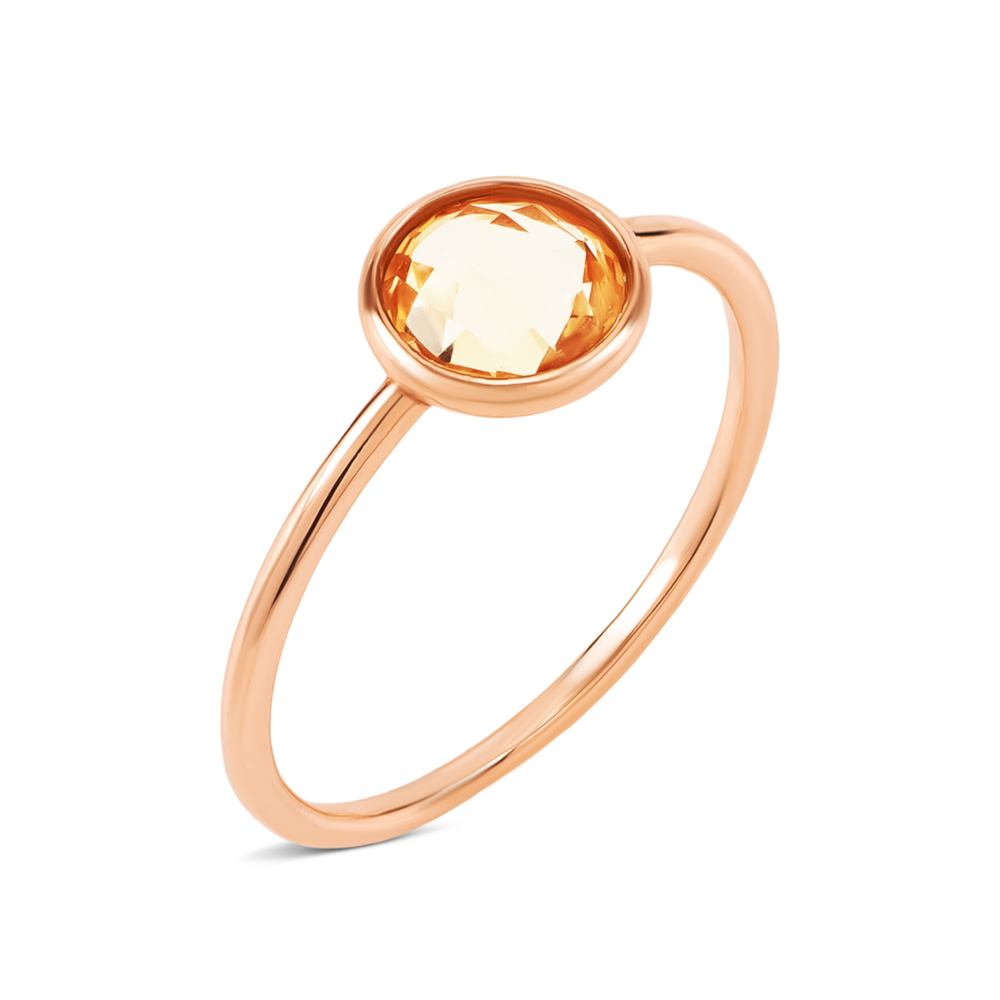 Золотое кольцо с жёлтым кварцем. Артикул UG51/101/209