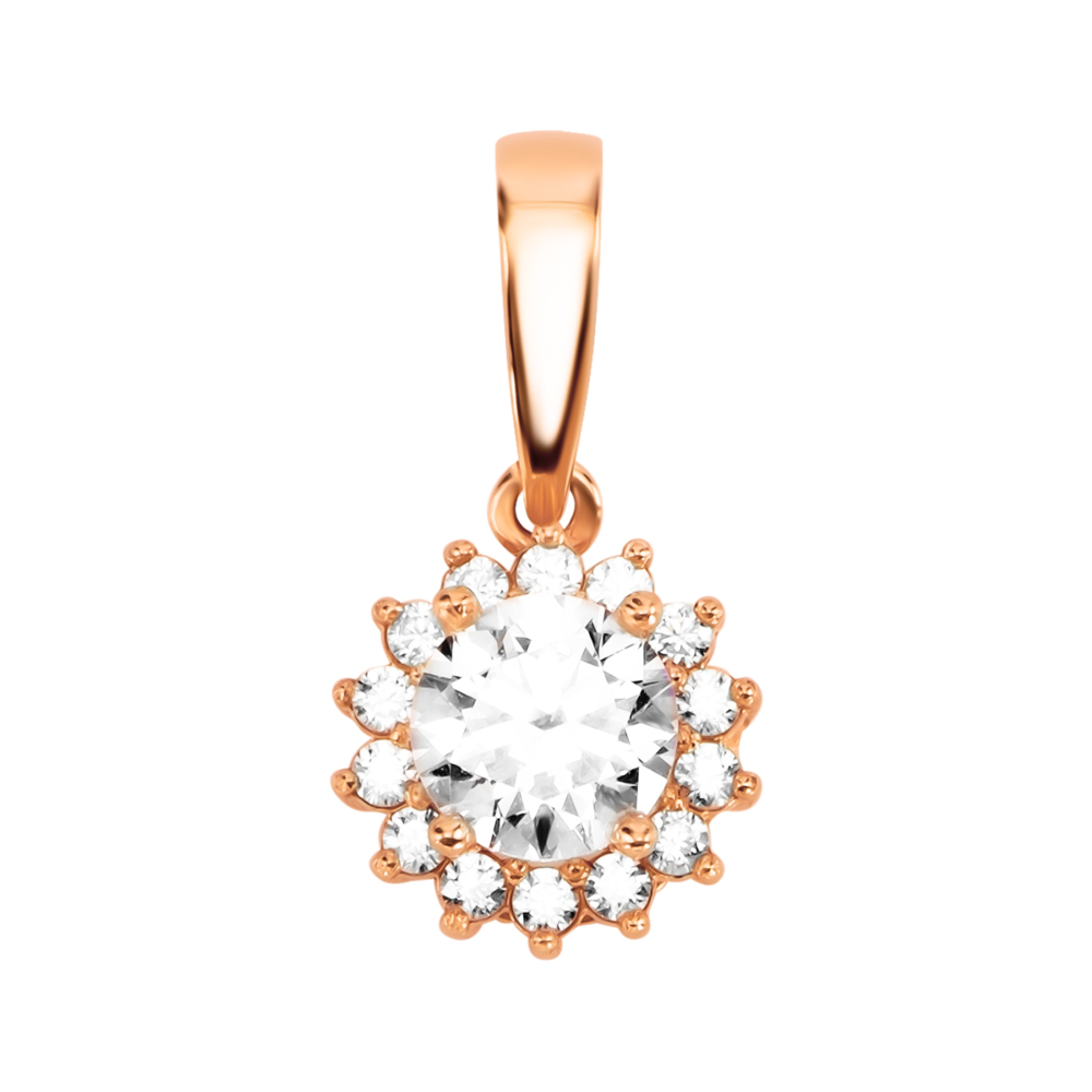 Золотая подвеска с фианитом Royal​. Артикул UG5П4044 Royal