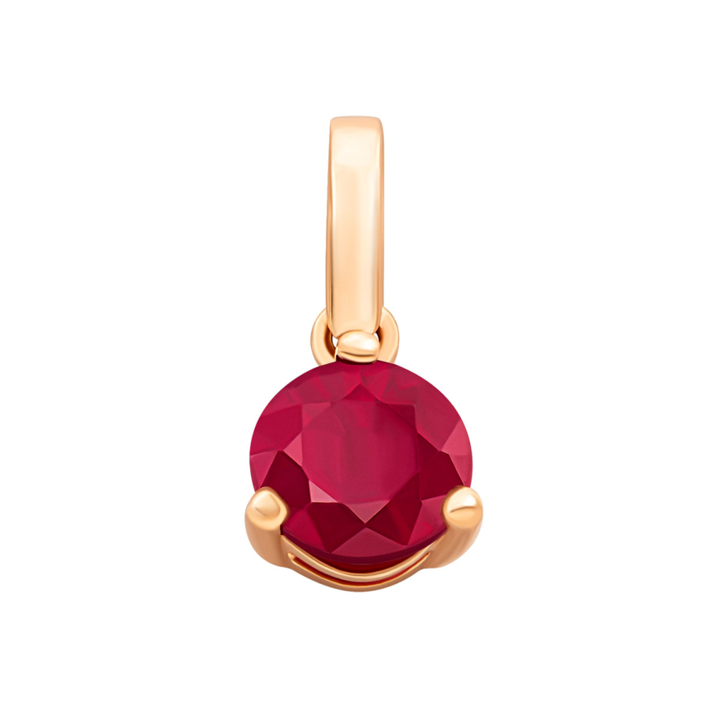 Золота підвіска з рубіном.Артикул UG533566RUBY