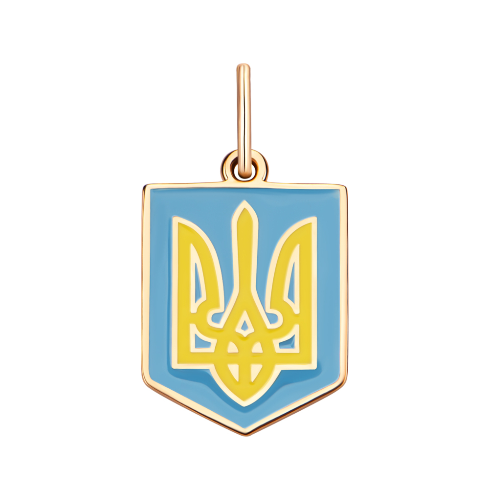 Золотая подвеска Герб Украины.Артикул UG5п101