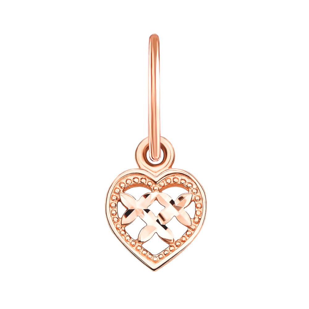 Золотая подвеска «Сердце» с алмазной гранью (3915)