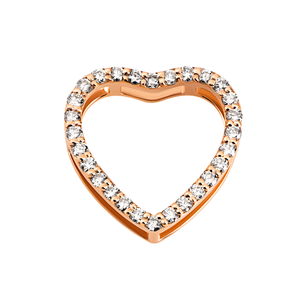 Золотая подвеска Сердце с бриллиантами.Артикул UG5WB1.7К