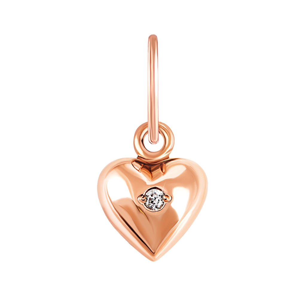 Золотая подвеска Сердце с фианитом. Артикул UG53006
