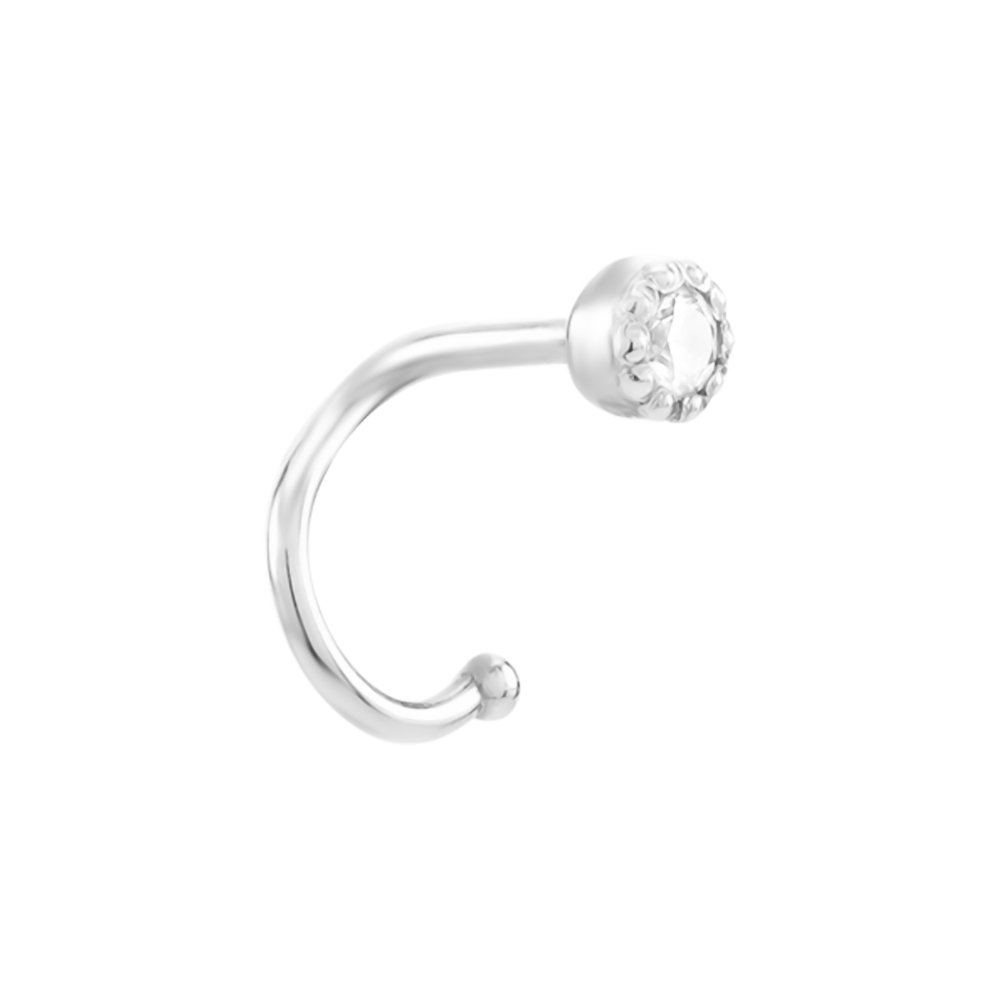 Золота сережка-пірсинг з фіанітом. Артикул UG561/0450/02/01/02