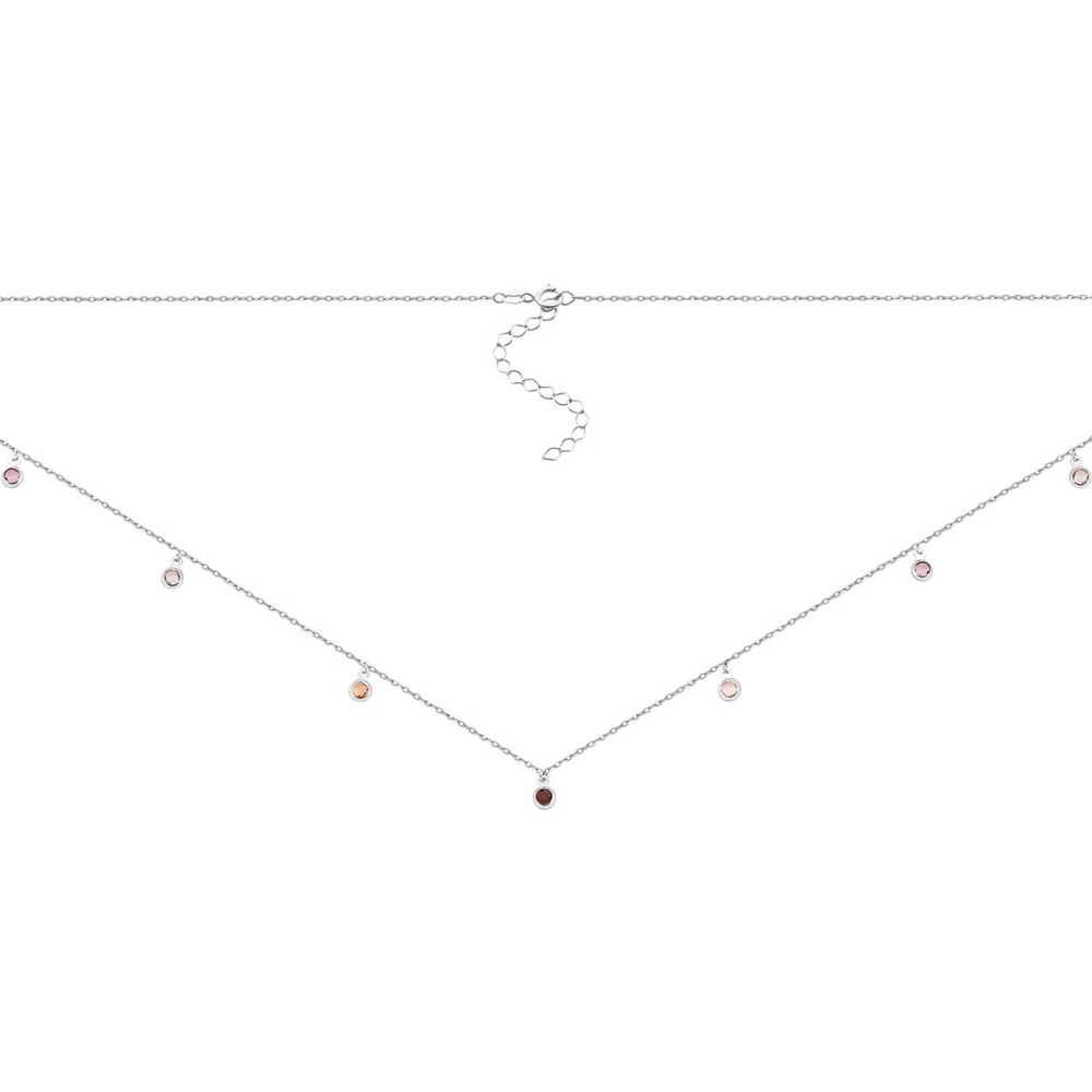 Золоте кольє з кварцем цитрином аметистом і топазом. Артикул UG54/21/330/1