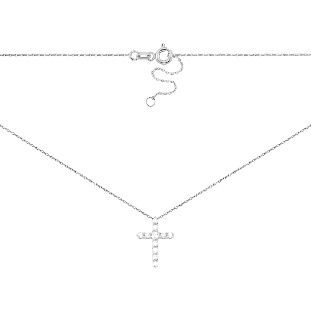 Золоте кольє Хрестик з діамантами. Артикул UG54111012102 D