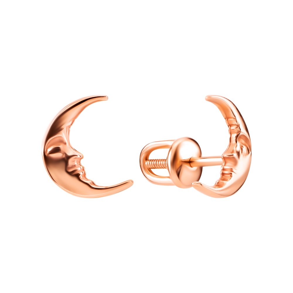 Золотые серьги-пусеты Месяц. Артикул UG5250831010101